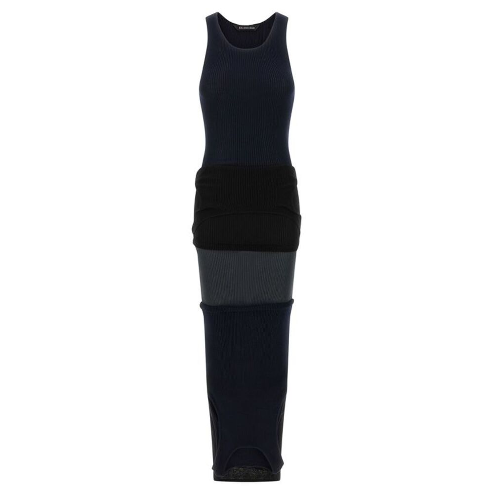 Balenciaga Black Cotton Long Women's Dress